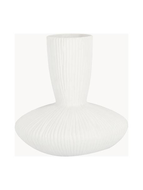 Keramik Design-Vase Striped, H 23 cm, Keramik, Weiß, Ø 22 x H 23 cm
