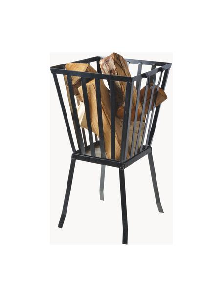 Feuerkorb Quare, Metall, beschichtet, Schwarz, B 33 x H 58 cm