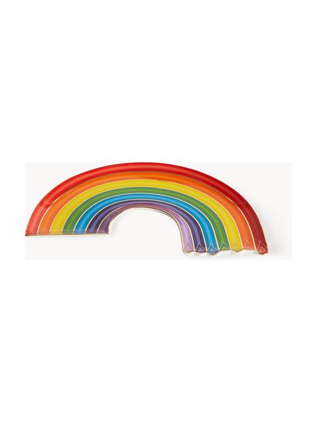 Plateau décoratif en porcelaine Rainbow, Porcelaine, Multicolore, or, larg. 24 x prof. 16 cm