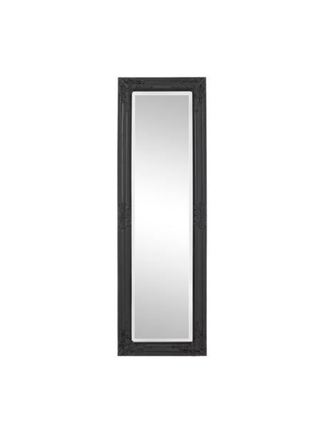 Čtvercové nástěnné zrcadlo s černým dřevěným rámem Miro, Černá, Š 42 cm, V 132 cm