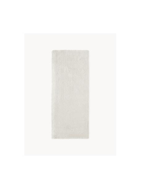 Passatoia soffice a pelo lungo Leighton, Retro: 70% poliestere, 30% coton, Bianco latte, Larg. 80 x Lung. 200 cm