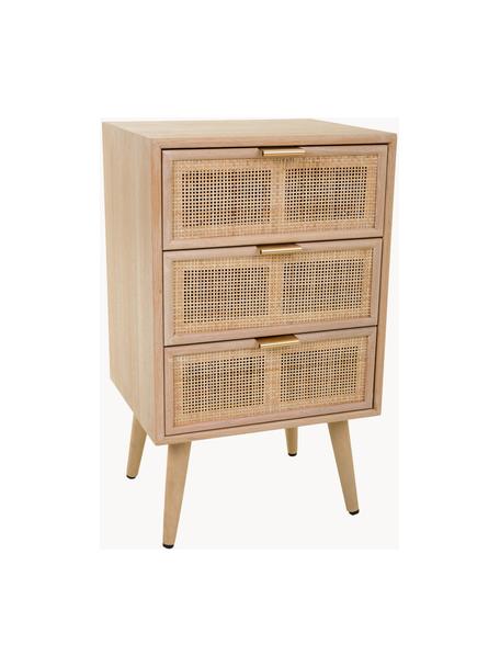 Szafka nocna z drewna Cayetana Shelfy, Korpus: płyta pilśniowa średniej , Nogi: drewno bambusowe, lakiero, Drewno naturalne, S 42 x W 71 cm