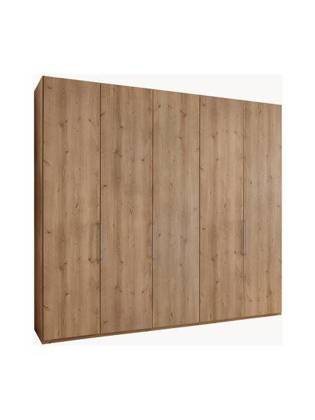 Drehtürenschrank Monaco, 5-türig, Korpus: Holzwerkstoff, foliert, Griffe: Metall, beschichtet, Holz, B 246 x H 216 cm