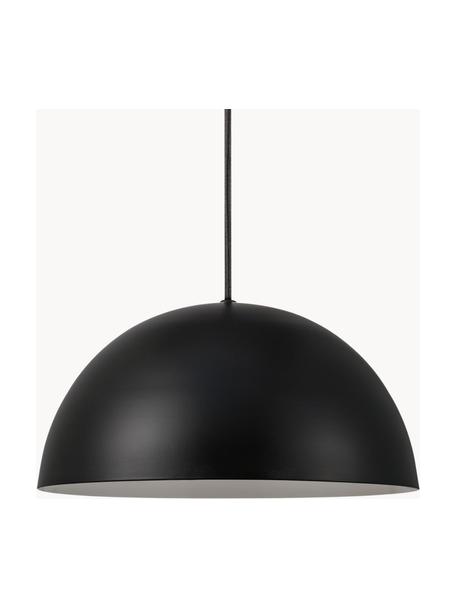 Scandi hanglamp Ellen, Lampenkap: gecoat metaal, Zwart, Ø 30 x H 15 cm