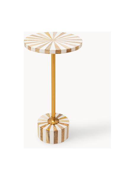 Kulatý odkládací stolek Domero, ručně vyrobený, Dřevo, světle lakované, Ø 25 cm, V 50 cm