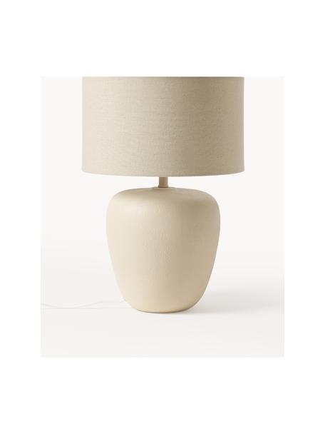 Lampa stołowa z ceramiki Eileen, Jasny beżowy, matowy, Ø 33 x W 48 cm