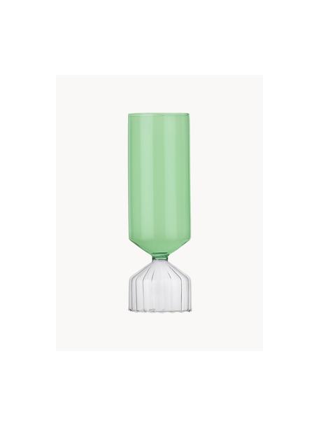 Ručně vyrobená váza Bouquet, V 28 cm, Borosilikátové sklo, Zelená, transparentní, Ø 9 cm, V 28 cm