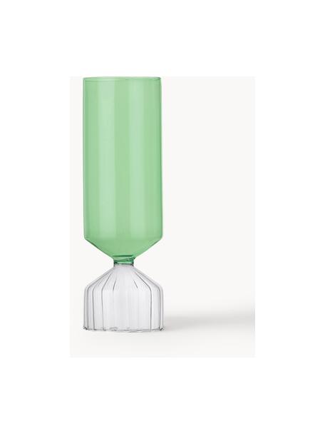 Vaso fatto a mano Bouquet, alt. 28 cm, Vetro borosilicato, Verde, trasparente, Ø 9 x Alt. 28 cm