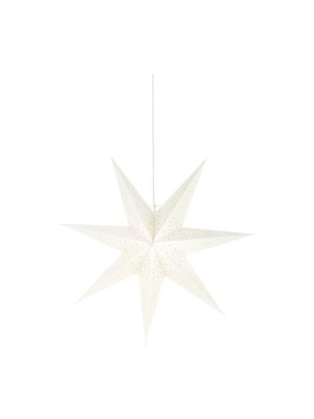 Étoile de Noël en velours blanc Orby, Papier, velours, Blanc crème, Ø 75 cm