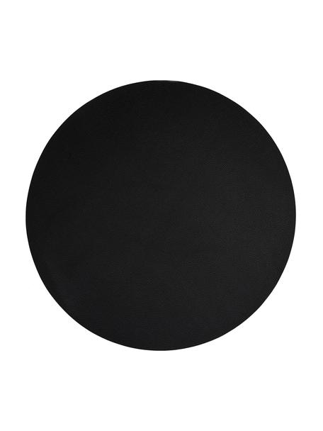 Tovaglietta americana rotonda in similpelle Pik 2 pz, Materiale sintetico (PVC), Nero, Ø 38 cm