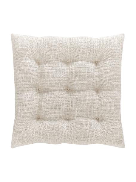 Cuscino sedia in cotone bianco crema Sasha, Rivestimento: 100% cotone, Bianco crema, Larg. 40 x Lung. 40 cm