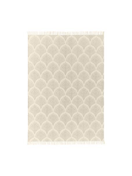 Naplocho tkaný bavlněný koberec s třásněmi Klara, Béžová, Š 120 cm, D 180 cm (velikost S)