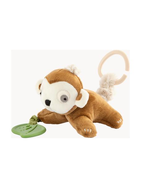 Giocattolo di attività Maci the Monkey, Rivestimento: 100% poliestere, Marrone, bianco latte, verde, Larg. 22 x Alt. 7 cm