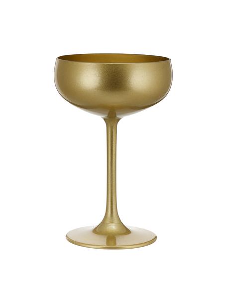 Kieliszek do szampana ze szkła kryształowego Elements, 6 szt., Szkło kryształowe, powlekane, Odcienie złotego, Ø 10 x W 15 cm