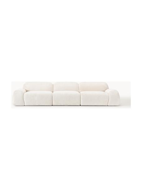 Modulares Sofa Wolke (4-Sitzer) aus Teddy-Bouclé, Bezug: Teddy-Bouclé (100 % Polye, Teddy-Bouclé Off White, B 343 x T 118 cm