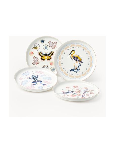 Sada mělkých talířů Flamboyant, 4 díly, Porcelán, Více barev se zlatým okrajem, Ø 26 cm, V 3 cm