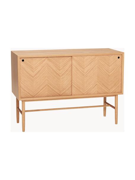 Aparador de madera de roble con diseño en espiga Herringbone, Patas: madera de roble con certi, Madera de roble, An 100 x Al 70 cm