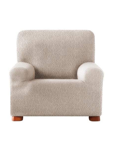 Pokrowiec na fotel Roc, 55% poliester, 35% bawełna, 10% elastomer, Odcienie kremowego, S 130 x W 120 cm