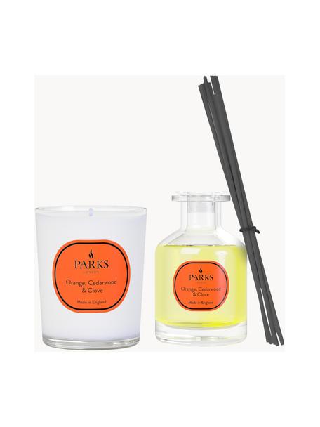 Vonná sviečka a difuzér Vintage Aromatherapy (oranžová, céder a klinček), Oranžová, céder, klinček, Súprava s rôznymi veľkosťami
