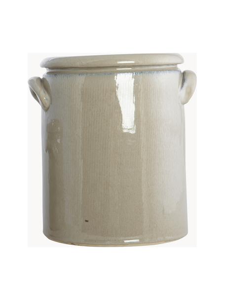 Blumentopf Pottery, H 24 cm, Weißer Ton, Hellbeige, Ø 20 x H 24 cm