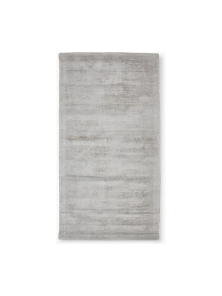 Tappeto in viscosa fatto a mano Jane, Retro: 100% cotone Il materiale , Grigio chiaro, Larg. 80 x Lung. 150 cm (taglia XS)