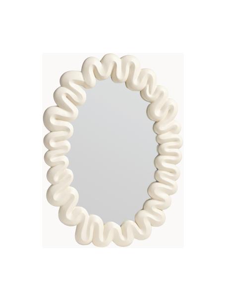 Oválné nástěnné zrcadlo Dribble, Tlumeně bílá, Š 30 cm, V 42 cm
