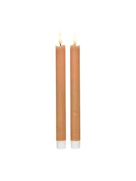 LED-Stabkerzen Bonna, 2 Stück, Wachs, Orange, Ø 2 x H 24 cm