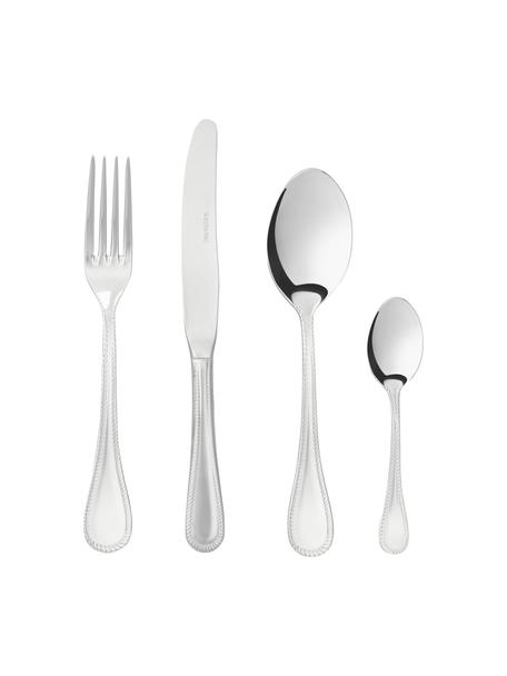 Hochglanzpoliertes Besteck-Set Lowan, 4 Personen (16-tlg.), Messer: Edelstahl 18/0, beschicht, Silberfarben, hochglanzpoliert, 4 Personen (16-tlg.)