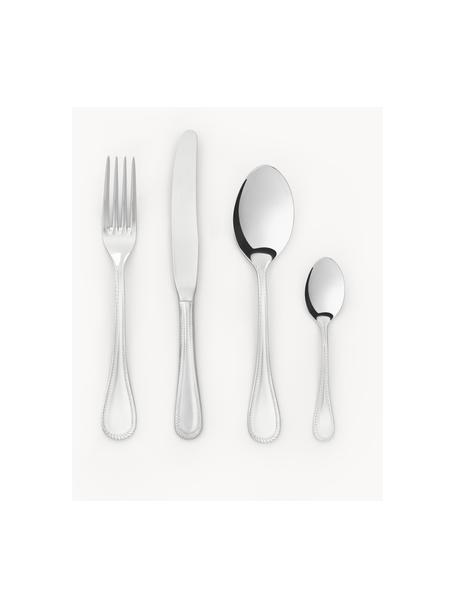 Hochglanzpoliertes Besteck-Set Lowan, 4 Personen (16er-Set), Messer: Edelstahl 18/0, beschicht, Silberfarben, hochglanzpoliert, 4 Personen (16-tlg.)