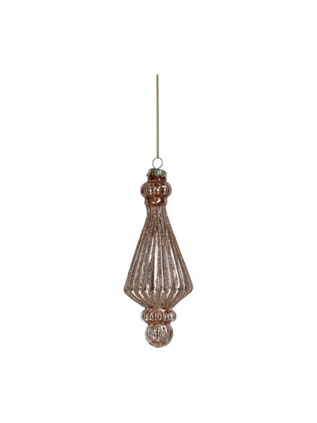 Adornos navideños Baroque, 2 uds., Vidrio, Dorado, Ø 6 x Al 16 cm