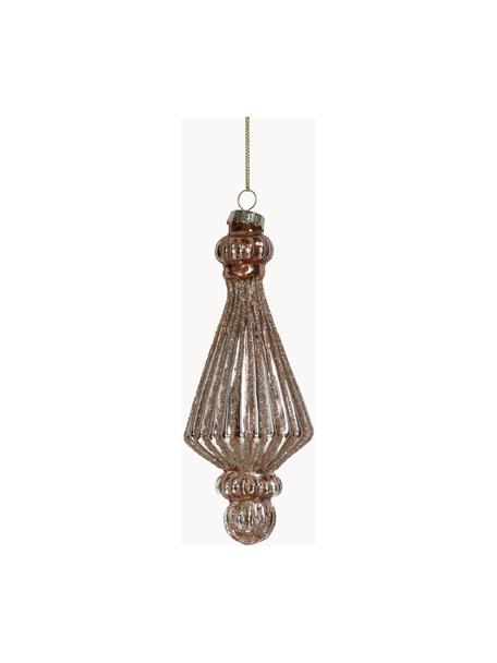 Adornos navideños Baroque, 2 uds., Vidrio, Dorado, Ø 6 x Al 16 cm