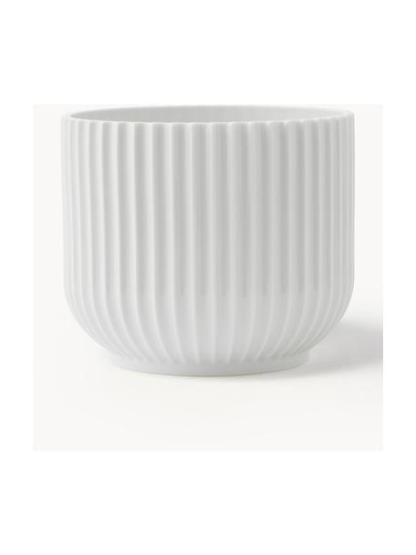 Osłonka na doniczkę z porcelany Lyngby, Porcelana, Biały, Ø 15 x W 13 cm