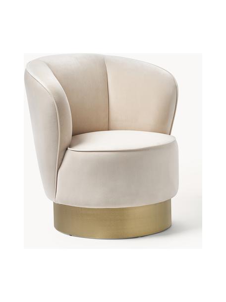 Fauteuil cocktail en velours Olivia, Velours beige, larg. 70 x prof. 70 cm