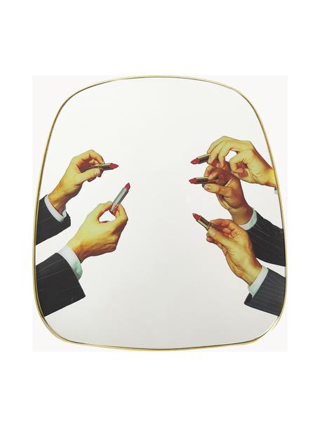 Espejo de pared de diseño Lipsticks, Espejo: cristal, Parte trasera: tablero de fibras de dens, Multicolor, An 54 x Al 59 cm