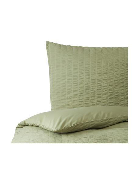 Krepová posteľná bielizeň Esme, Šalviová zelená, 135 x 200 cm + 1 vankúš 80 x 80 cm
