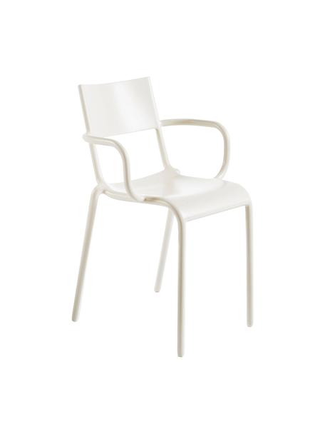 Židle s područkami Generic A, stohovatelná, Barvený modifikovaný polypropylen, Bílá, Š 53 cm, V 52 cm