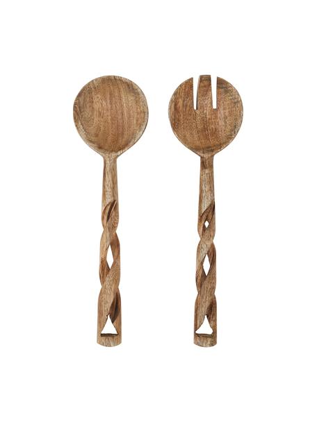 Cubiertos para ensalada de madera de mango Twisted , 2 pzas., Madera de mango, Madera de mango, L 28 cm
