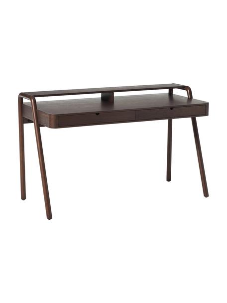 Bureau en bois de frêne Evrak, Bois de frêne foncé, larg. 139 x long. 87 cm