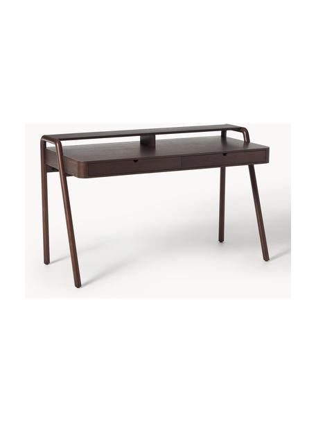 Psací stůl Evrak, Tmavé jasanové dřevo, Š 139 cm, H 65 cm