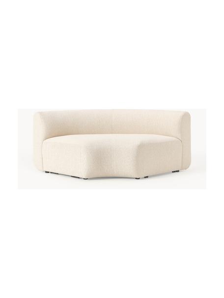 Módulo de esquina redondo en tejido bouclé Sofia, Tapizado: tejido bouclé (100% polié, Estructura: madera de pícea, tablero , Patas: plástico Este producto es, Bouclé beige claro, An 190 x F 103 cm