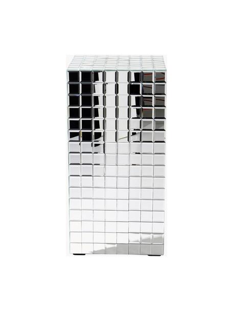 Colonna decorativa con mosaico a specchio Disco, Cromato, Larg. 40 x Alt. 80 cm