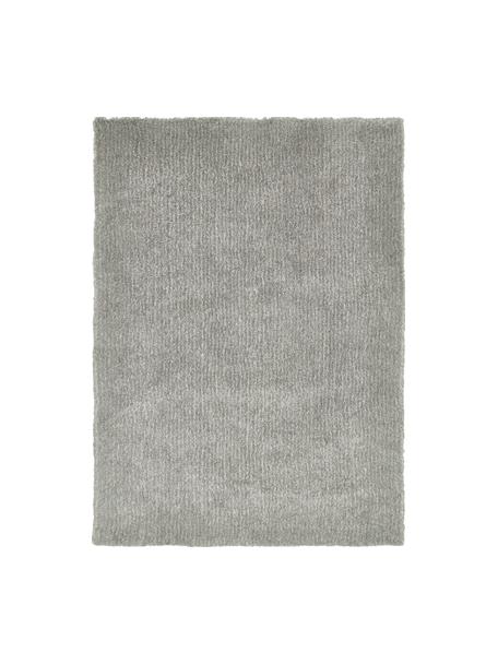 Flauschiger Hochflor-Teppich Marsha in Grau/Mintgrün, Rückseite: 55 % Polyester, 45 % Baum, Grau, Mintgrün, melangiert, B 80 x L 150 cm (Grösse XS)