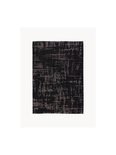 Tapis avec surface texturée Perriers, 100 % polyester, Noir, gris foncé, larg. 80 x long. 150 cm (taille XS)