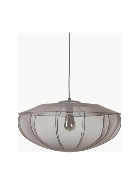 Pendelleuchte Beau aus Netzstoff, Lampenschirm: Textil, Baldachin: Metall, pulverbeschichtet, Grau, Ø 60 x H 29 cm