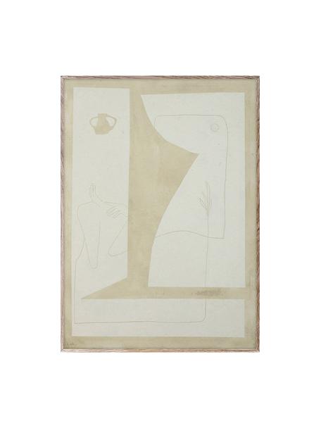 Poster encadré Consume, 210 g de papier mat de la marque Hahnemühle, impression numérique avec 10 couleurs résistantes aux UV, Tons beiges, larg. 30 x haut. 40 cm