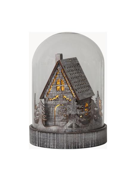 Beleuchtete Weihnachtsdeko Kupol mit Timerfunktion, Transparent, Grau, Ø 13 x H 18 cm