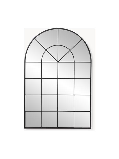 Wandspiegel Clarita in vensterlook, Lijst: gepoedercoat metaal, Zwart, B 60 x H 90 cm