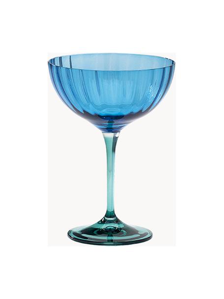 Copas de champán Jazzy, 2 uds., Vidrio, Azul, verde turquesa, transparente, Ø 11 x Al 16 cm, 210 ml