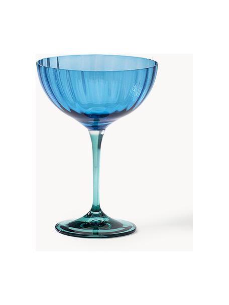 Champagnergläser Jazzy, 2 Stück, Glas, Blau, Türkisgrün, transparent, Ø 11 x H 16 cm, 210 ml