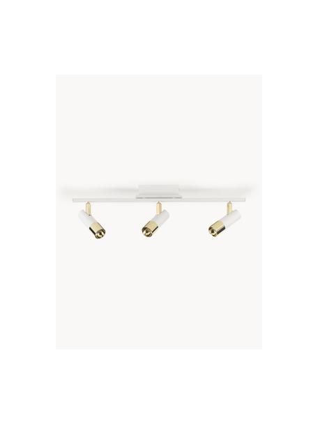 LED plafondspot Bobby-goudkleurig, Baldakijn: gepoedercoat metaal, Wit, goudkleurig, B 66 x H 13 cm